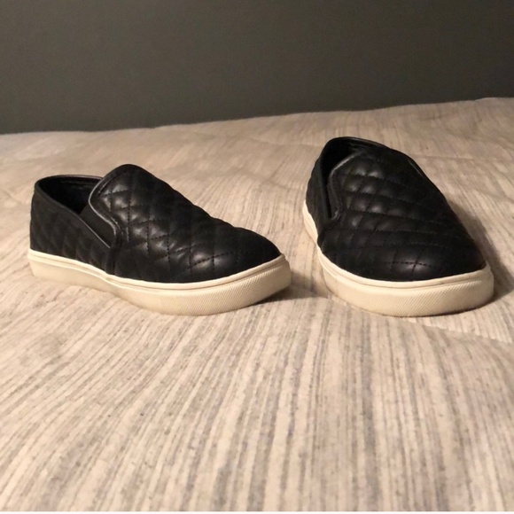 Black Quilted Slip on Sneakers - Picture 1 of 5